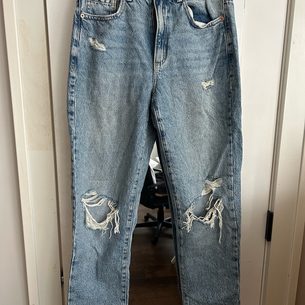 Distressed Light Blue Jeans